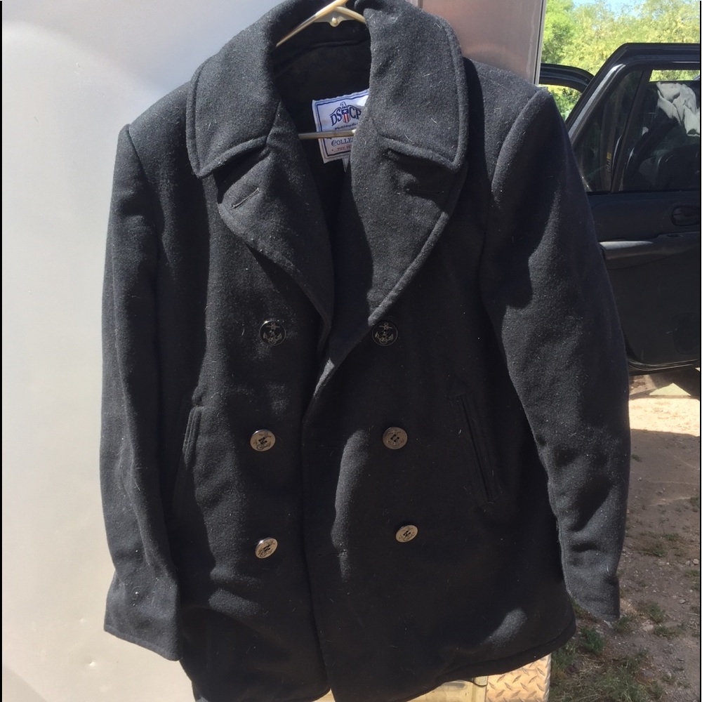 DSCP Black Men’s Military Trench Coat Jacket 40L